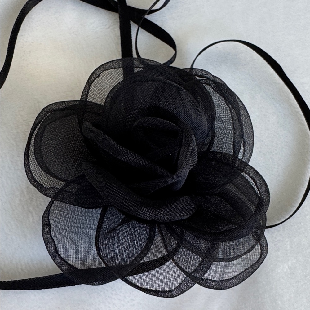 HANDMADE BLACK ROSE CHOKER - Picture 6 of 10